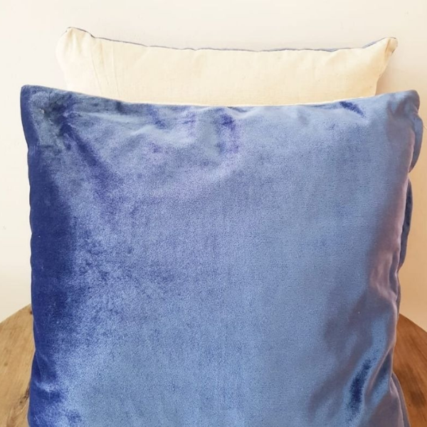 Velvet Linen Two Texture Scatter Pillow - Navy